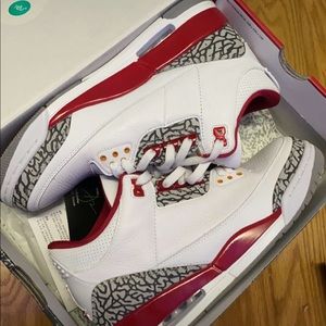 Air Jordan 3’s Cardinal Red’s, Size 10